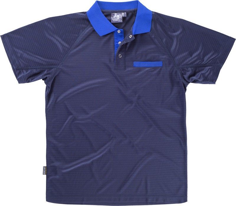 Polo manga corta elástico, combinado Marino Azulina