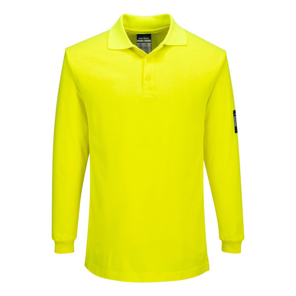 Polo manga larga alta visibilidad Modaflame Knit FR Long Sleeve Polo Shirt Amarillo