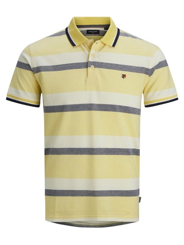 Polo piqué con rayas anchas colores Jack & Jones Sun Yellow