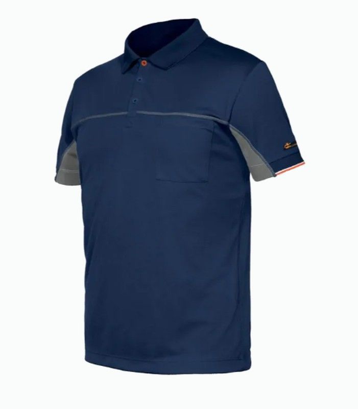 Polo tecnico con inserciones reflectantes en gris o azul