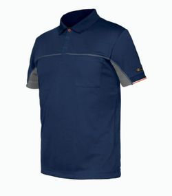 Polo tecnico con inserciones reflectantes en gris o azul