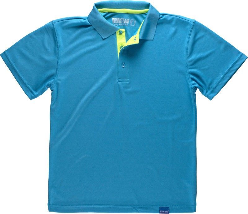 Polo técnico de manga corta flúor / Turquesa 3XL