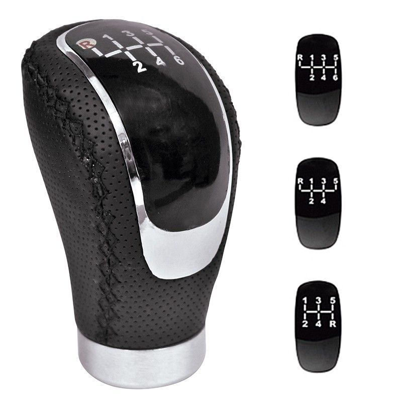 POMO CAMBIO MARCHAS PIEL NEGRO "ROYAL" ESFERA INTERCAMBIABLE