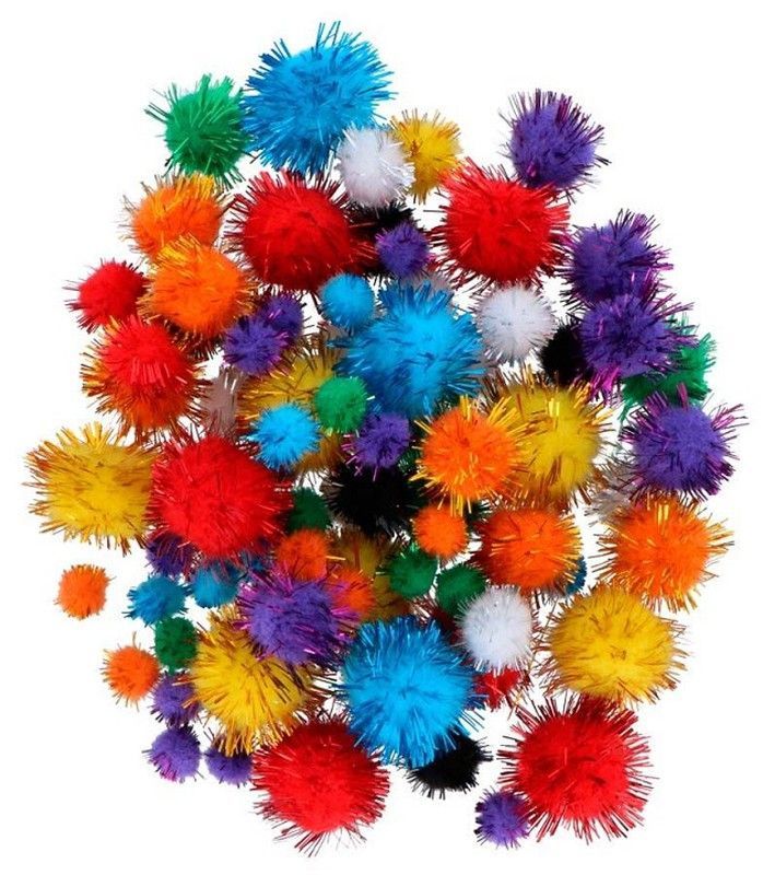 Pompones colores brillantes 78 und.