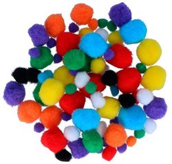 Pompones colores y medidas surtidas 78 und.