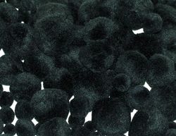 Pompones negros surtidos Ø 10 mm y Ø 40 mm