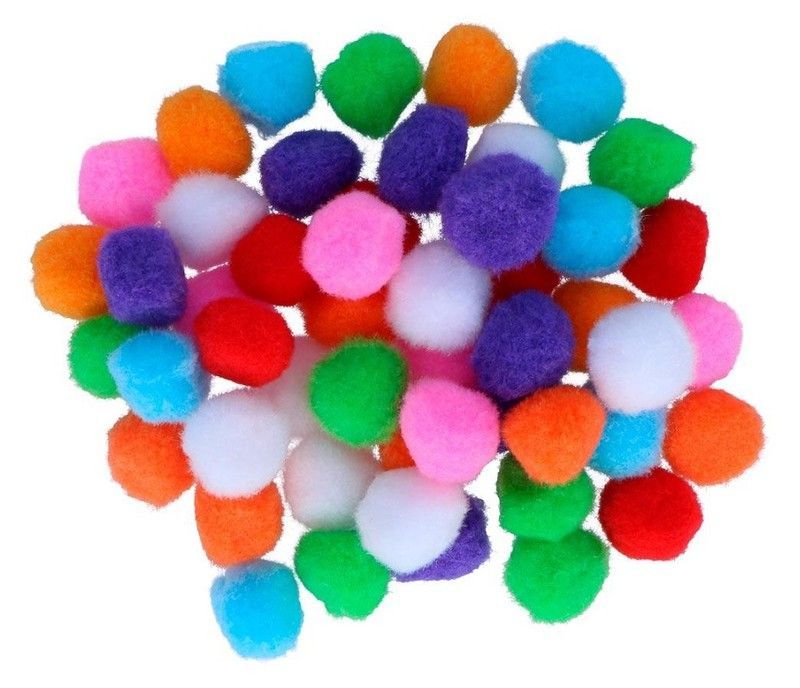 Pompones polipropileno mix 25 mm