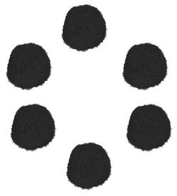 Pompones polipropileno negro 25mm.