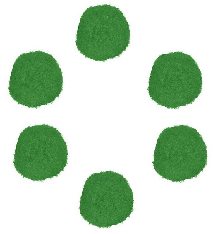 Pompones polipropileno verde 25mm.