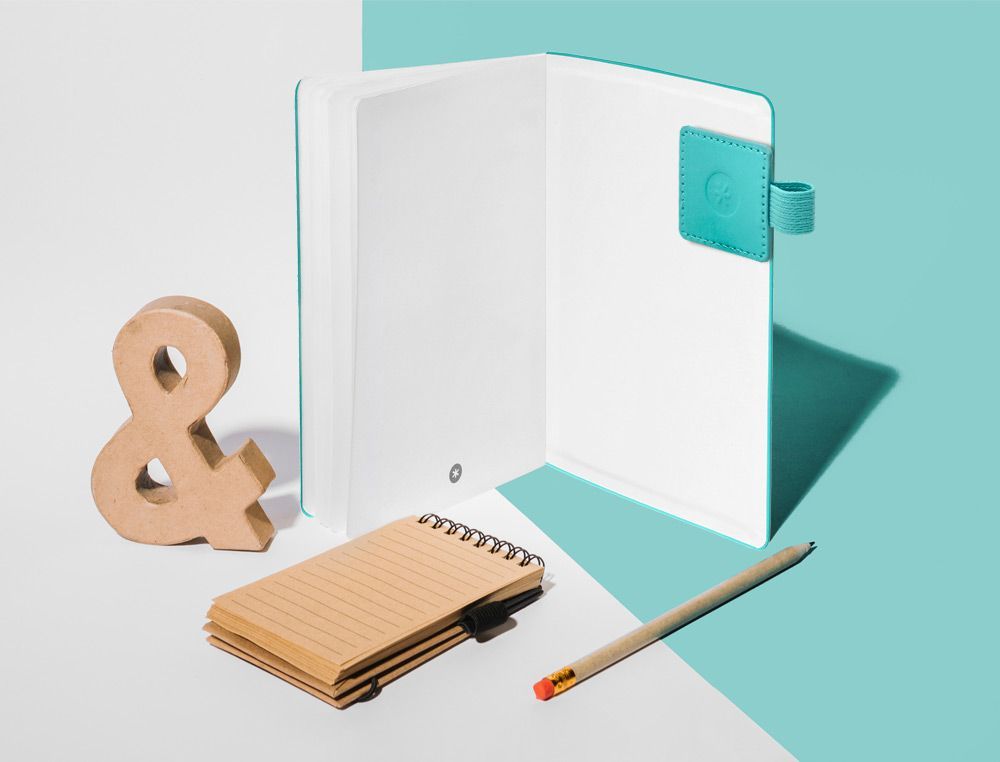 Portaboligrafo autoadhesivo antartik para cuaderno note con elastico hasta 15 mm grosor 1mm turquesa 40x40