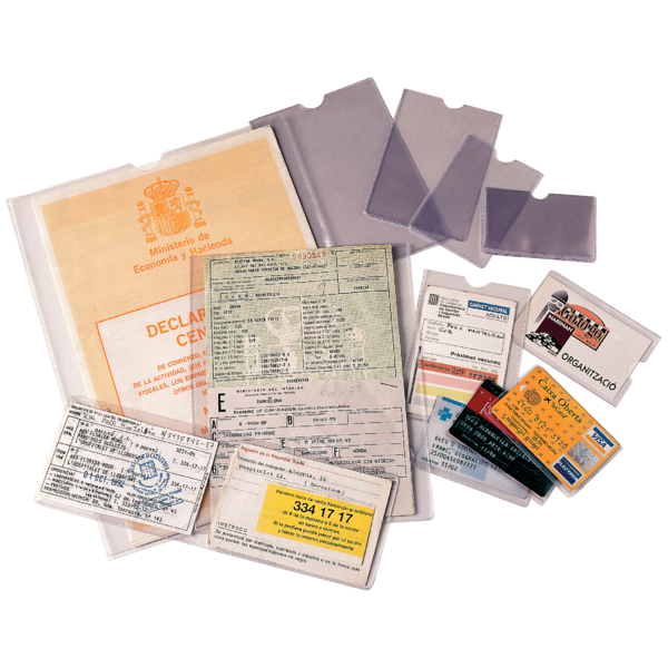 Portacarnets (caja 100) PVC transparente. 190Q 231 x 330 mm