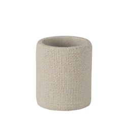 Portacepillos, 7,5 x 7,5 x 9 cm, de poliresina en beige | Colección Textura