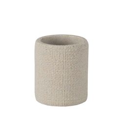 Portacepillos de poliresina en beige, 7,5 x 7,5 x 9 cm | Textura