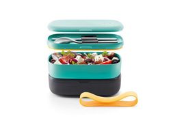 Portacomida lékue lunchbox to go turquesa