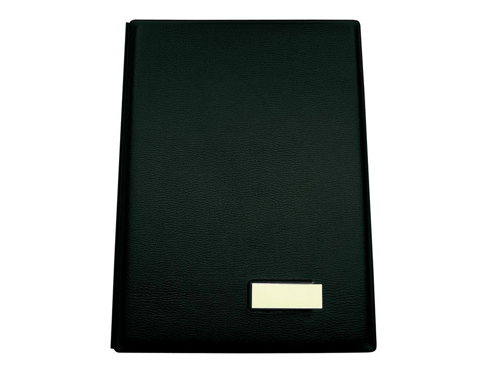 Portafirmas negro acolchado 12 separadores tamaño 335x245 mm Pardo