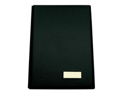 Portafirmas negro acolchado 12 separadores tamaño 335x245 mm Pardo