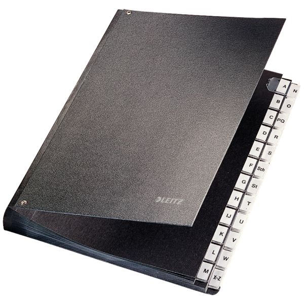 Portafirmas Organizador Leitz. Cubierta cartón. Índice A-Z, negro