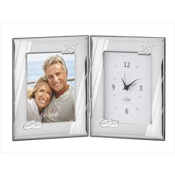 Portafotos-Reloj Doble Aniversario 13x18cm EV9190/03V Alianzas 25 Años