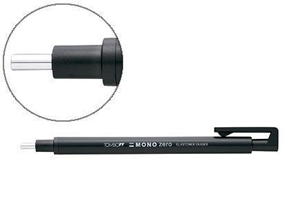 Portagomas Tombow con Clip Punta Goma Negra Redonda 2,3 mm Diametro Color Negro