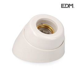 Portalamparas e27 zocalo curvo porcelana retractilado edm