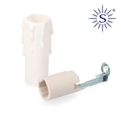 Portalamparas+vela mediana porcelana envasado 44125