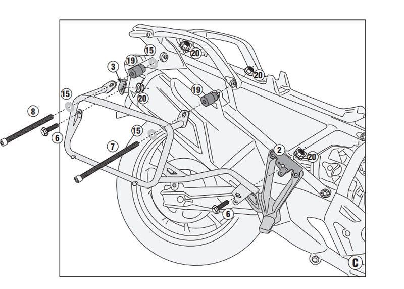 Portamaletas lateral Cam-Side Triumph Tiger 900 (20>)
