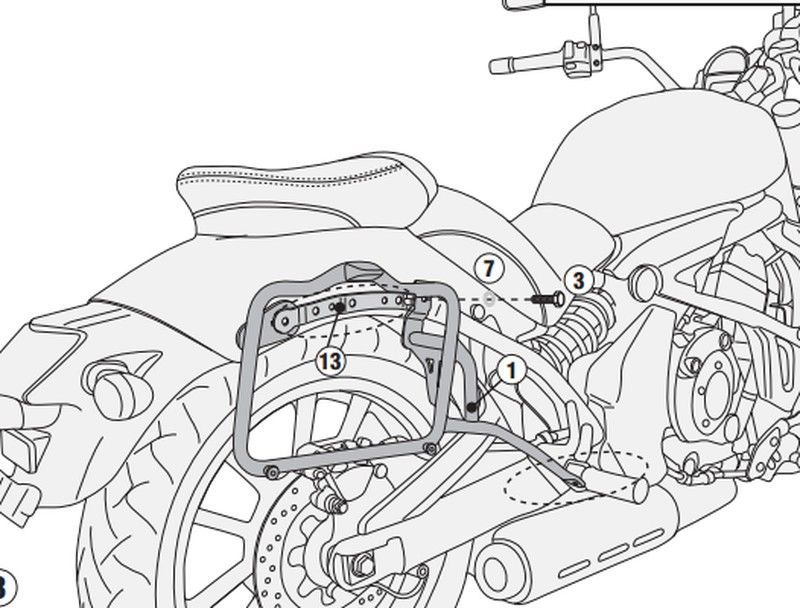 Portamaletas lateral mk Kawasaki Vulcan S 650 (15 > 23)