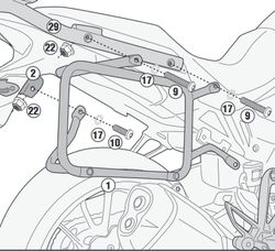 Portamaletas lateral pl one-fit para maletas monokey cb500x 19> givi plo1171mk