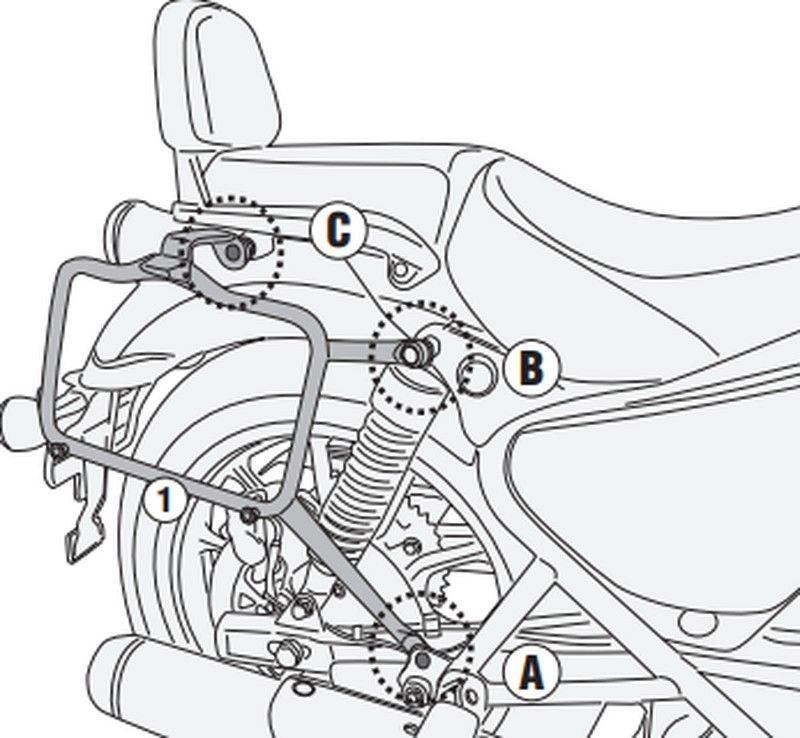 Portamaletas lateral R.E. METEOR 350 21> MONOKEY« o RETRO FIT