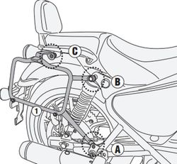 Portamaletas lateral R.E. METEOR 350 21> MONOKEY« o RETRO FIT