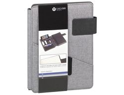 Portanotas carchivo venture DIN A5 con soporte smartphone cuaderno color gris