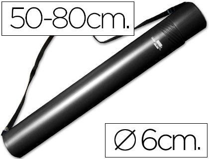 Portaplanos Plastico Liderpapel Diametro 6 cm Extensible Hasta 80 Negro