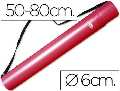 Portaplanos Plastico Liderpapel Diametro 6 cm Extensible Hasta 80 Rojo