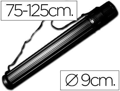 Portaplanos Plastico Liderpapel Diametro 9 cm Extensible Hasta 125 cm Negro