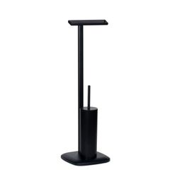 Portarollos/Escobilla de Metal Negro, 22,5x22,5x73cm