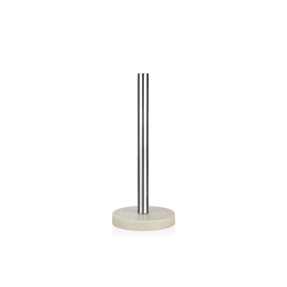 Portarrollo, Inox Con Base De Resina Beige, Ø 13,5 X 33 Cm