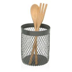 Portautensilios bote de cocina para utencilios en metal gris espacial