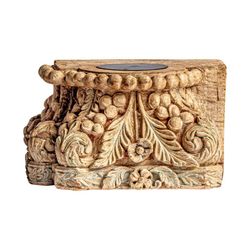 Portavela Surt de madera de teka en natural, 33 x 33 x 28 cm