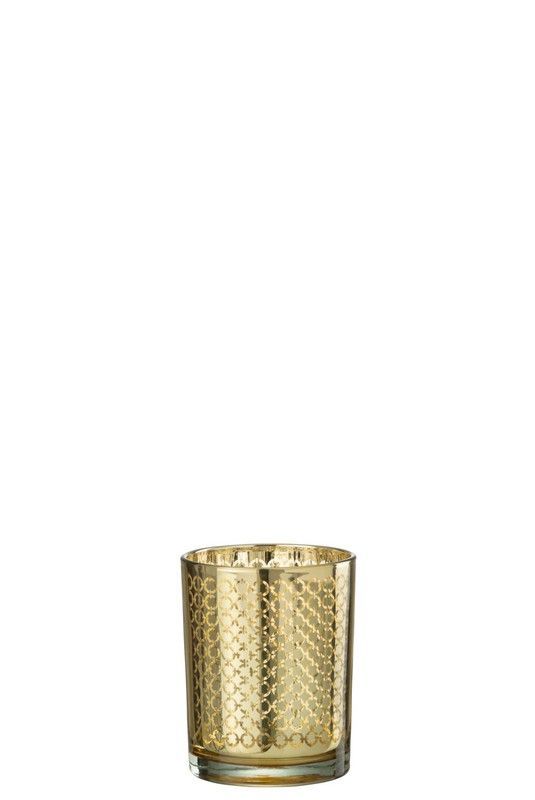 Portavelas Cristal Oro Tamaño S Especial Navidad