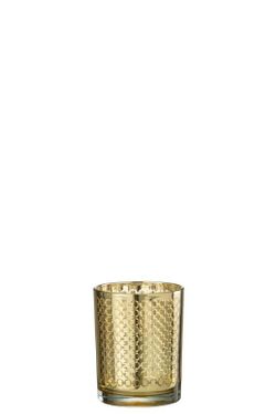 Portavelas Cristal Oro Tamaño S Especial Navidad