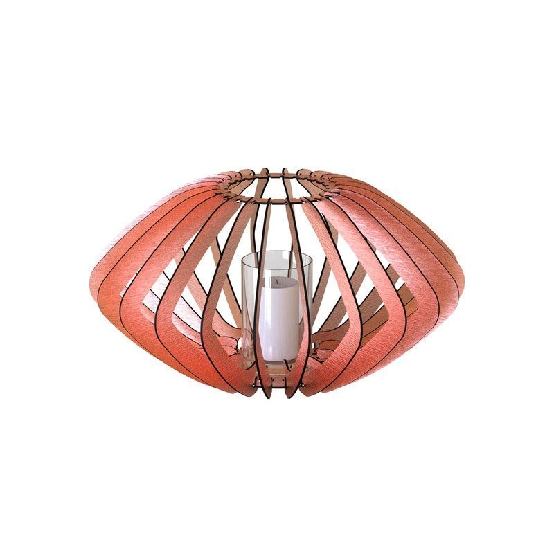 Portavelas de aluminio cobre en forma de elipse, Ø60x56 cm