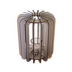 Portavelas de aluminio gris, Ø16x20 cm