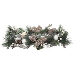 Portavelas De Madera 39X14Cm.