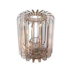 Portavelas de plexiglás transparente, Ø16x20 cm