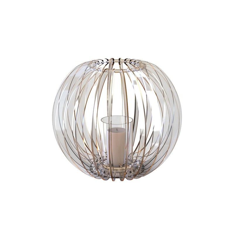 Portavelas de plexiglás transparente, Ø40x34 cm