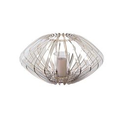 Portavelas de plexiglás transparente en forma de elipse, Ø60x56 cm