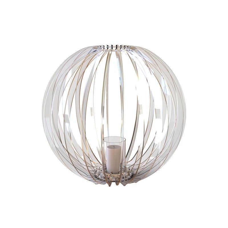 Portavelas de plexiglás transparente esférico, Ø60x56 cm