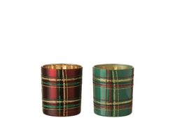 Portavelas Rojo Verde Navidad