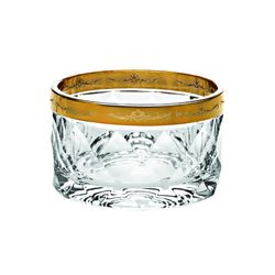 Posa botellas de cristal transparente y dorado, Ø 13,2 x 8 cm | Palazzo Gold