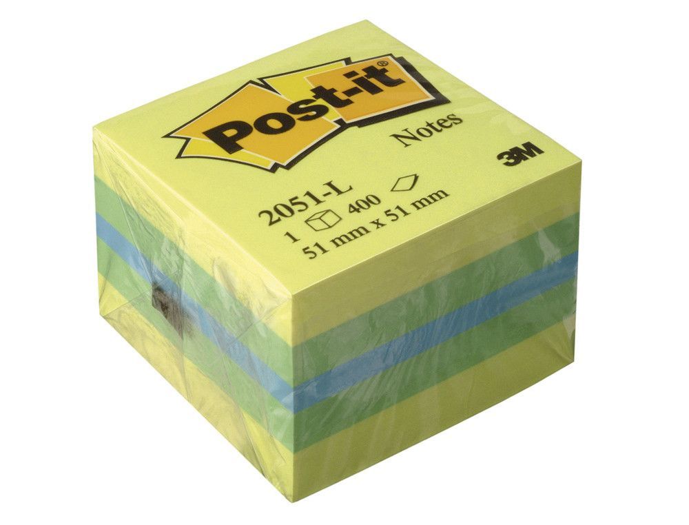 POST-IT CUBO notas adhesivas 400h Limón 51x51mm 2051-L